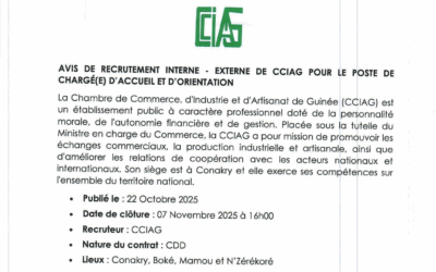 Appel à candidatures – Poste : Chargé(e) d’accueil et d’orientation